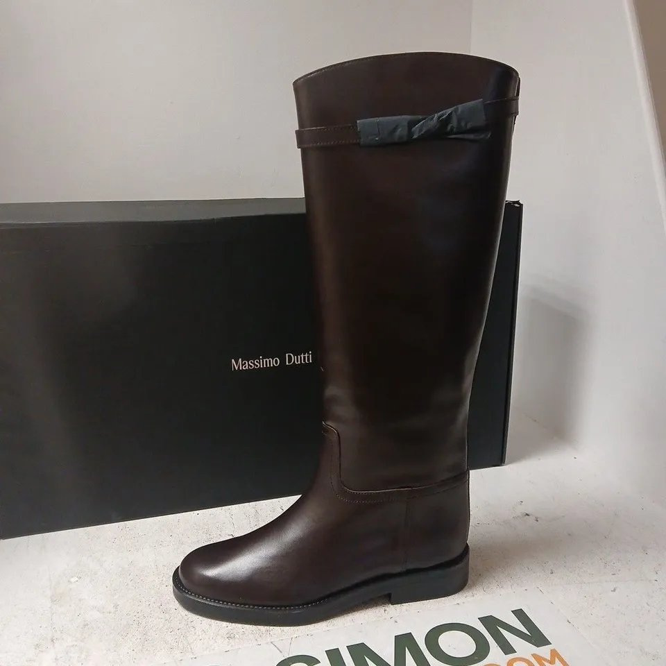 MASSIMO DUTTI BROWN LEATHER KNEE-HIGH BOOTS – UK 6 