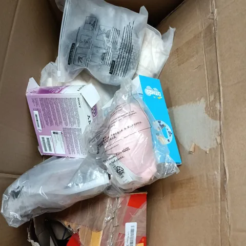 BOX OF APPROXIMATELY 10 ASSORTED ITEMS INCLUDING TV BRACKET AND TRIMSTYLE TELEPHONE 