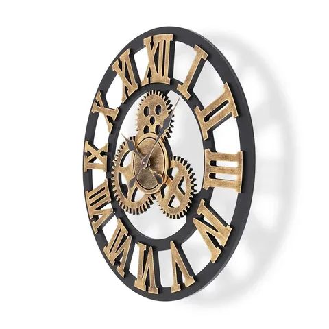 BOXED ABRAHAMS WOOD WALL CLOCK (1 BOX)