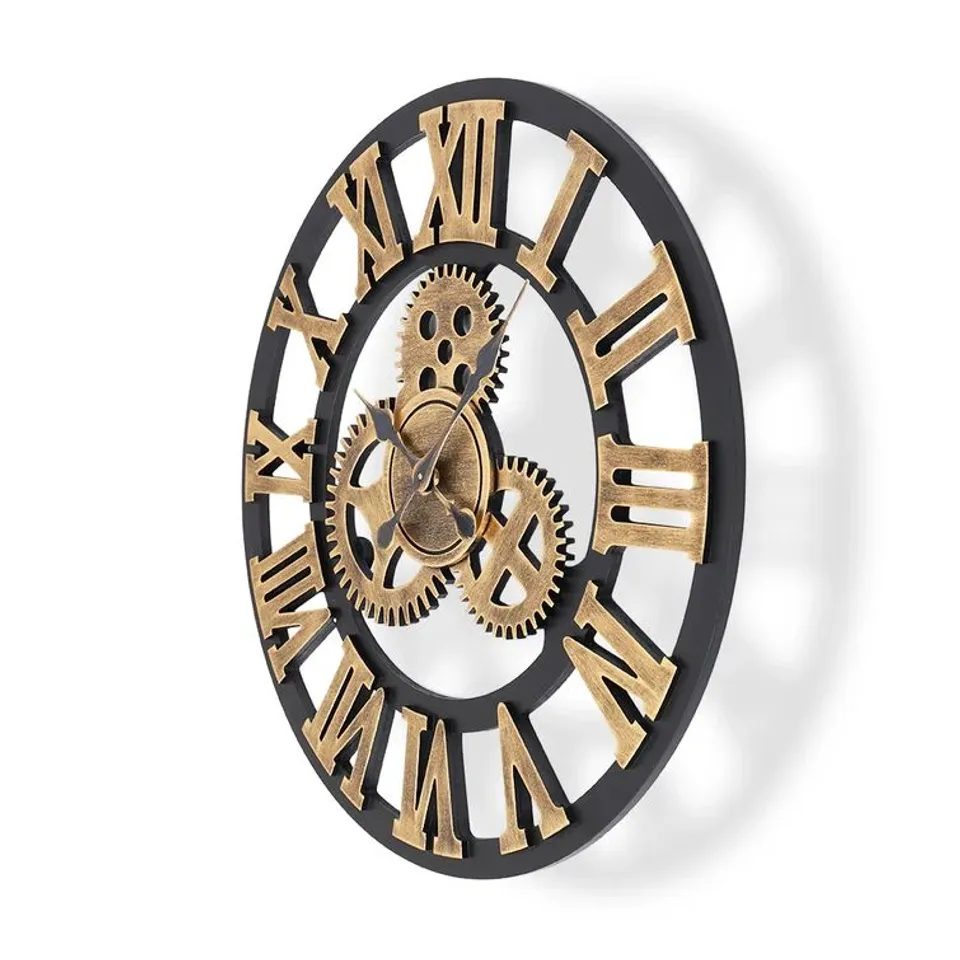 BOXED ABRAHAMS WOOD WALL CLOCK (1 BOX)
