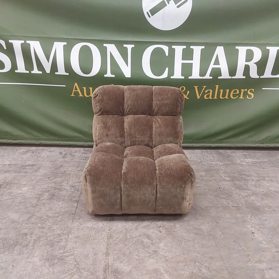 QUALITY DESIGNER JACQUES PUFFED ROBA FABRIC SWIVEL CHAIR - KHAKI GREEN