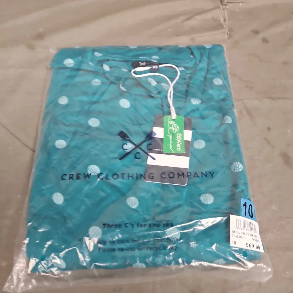 BAGGED CREW CLOTHING COMPANY RITA JERSEY TIE NECK DRESS - SIZE 10