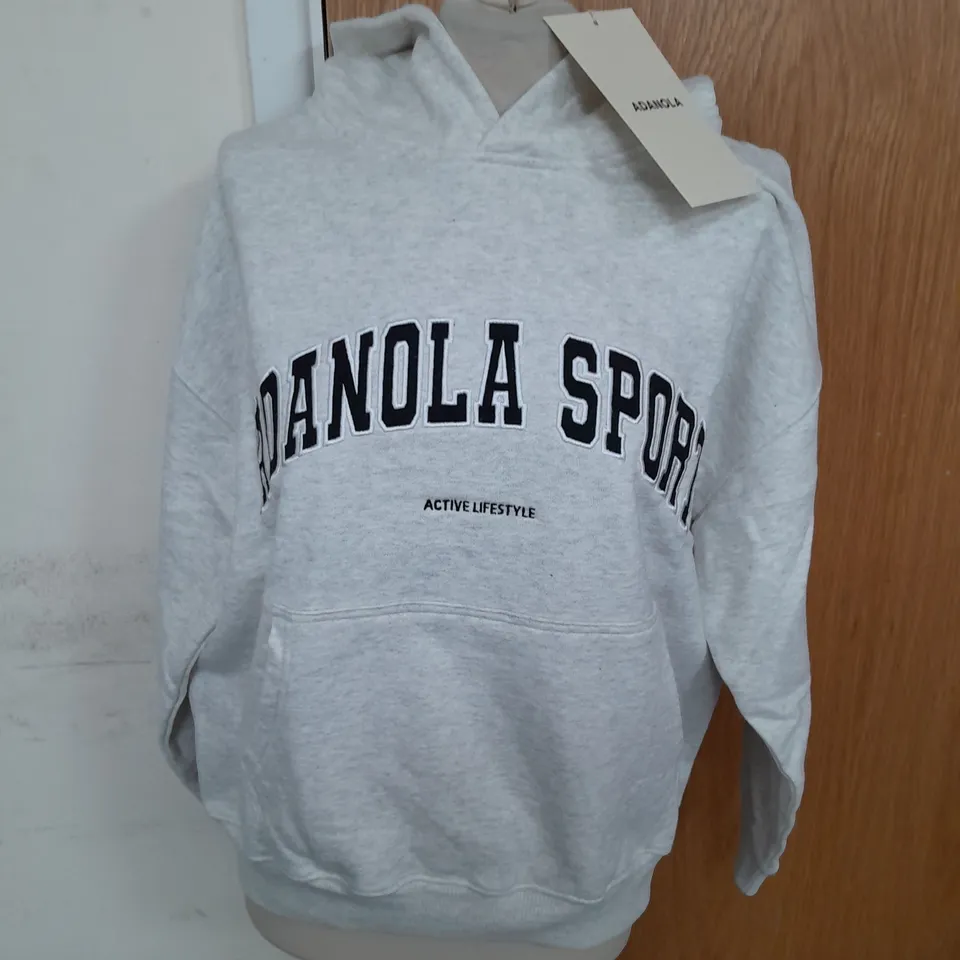 ADANOLA SPORT OVERSIZED HOODIE IN LIGHT GREY MELANGE SIZE XS