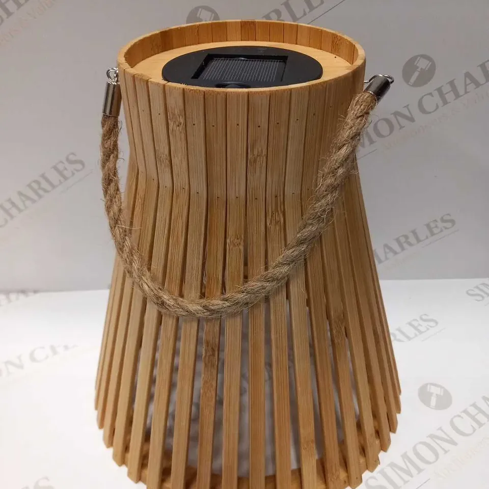 4 BRAND NEW BAMBOO LED SOLAR GARDEN LIGHTS