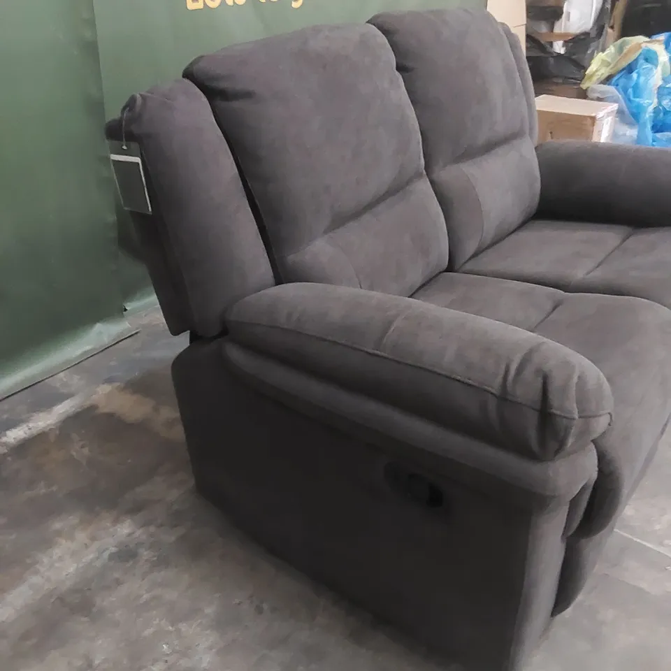 ALBION FABRIC 2 SEATER HIGH BACK MANUAL RECLINER SOFA - CHARCOAL  RRP £579