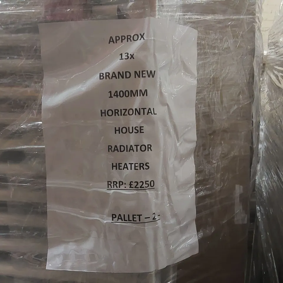 PALLET CONTAINING APPROXIMATELY 13x BRAND NEW 1400MM HORIZONTAL HOUSE RADIATOR HEATERS