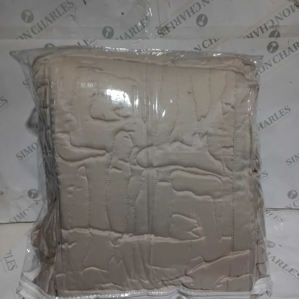 BOXED KELLY HOPPEN GEO BEDSPREAD AND SHAMS IN LATTE - DOUBLE 