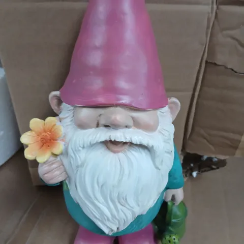 EIGHT PINK HAT FLOWER GNOMES