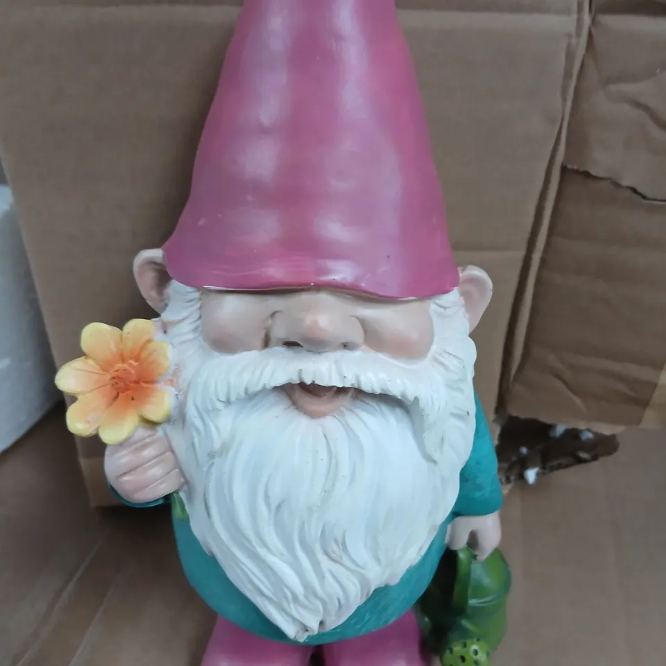 EIGHT PINK HAT FLOWER GNOMES