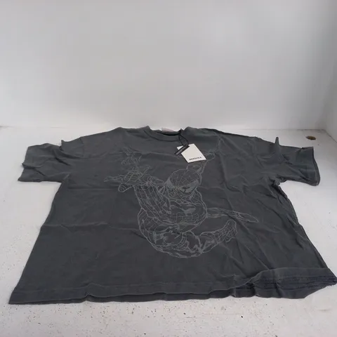 BERSHKA GREY SPIDERMAN LARGE T SHIRT
