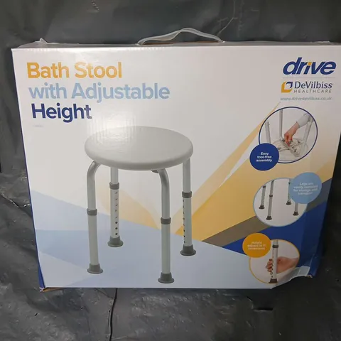 BOXED DRIVE BATH STOOL WITH ADJUSTABLE HEIGHT