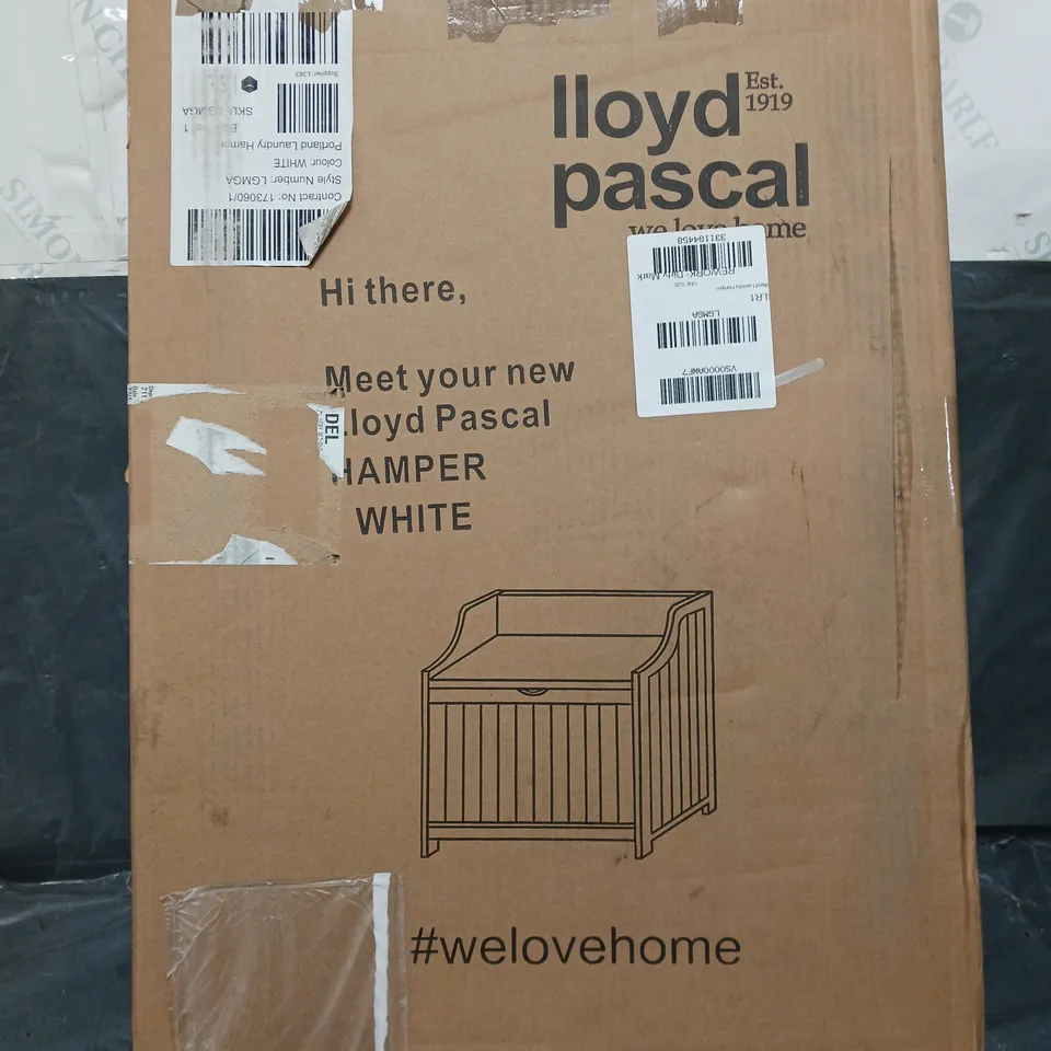 LLOYD PASCAL PORTLAND LAUNDRY HAMPER - WHITE RRP £69