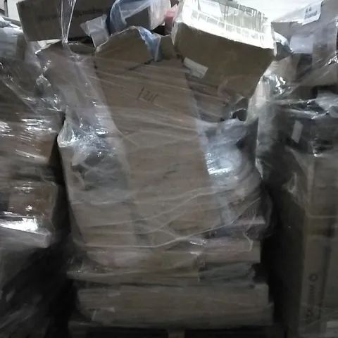 PALLET OF HOUSEHOLD ITEMS TO INCLUDE AIR/HYDRAULIC JACK, BASKETBALL HOOP, SOUP TUREE AND OTHER ASSORTED ITEMS...