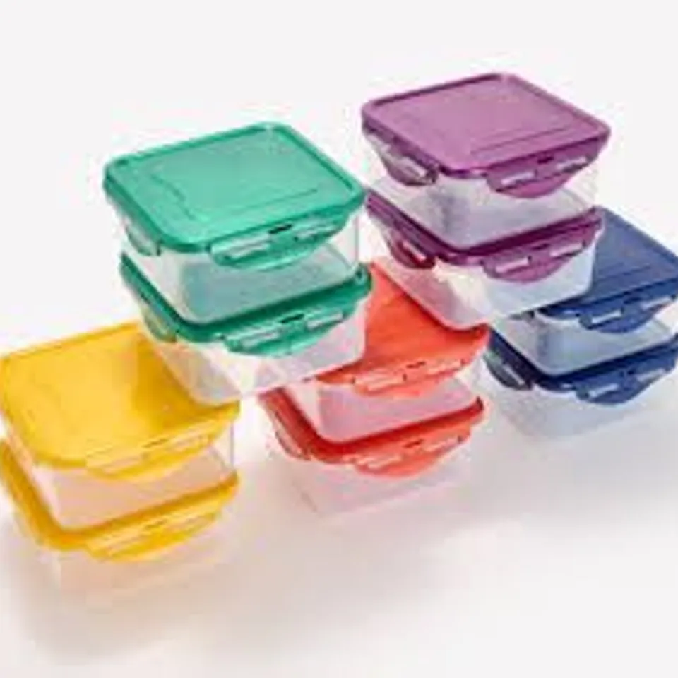 LOCK & LOCK SET OF 10 MULTI COLOR MINI SQUARE STORAGE SET