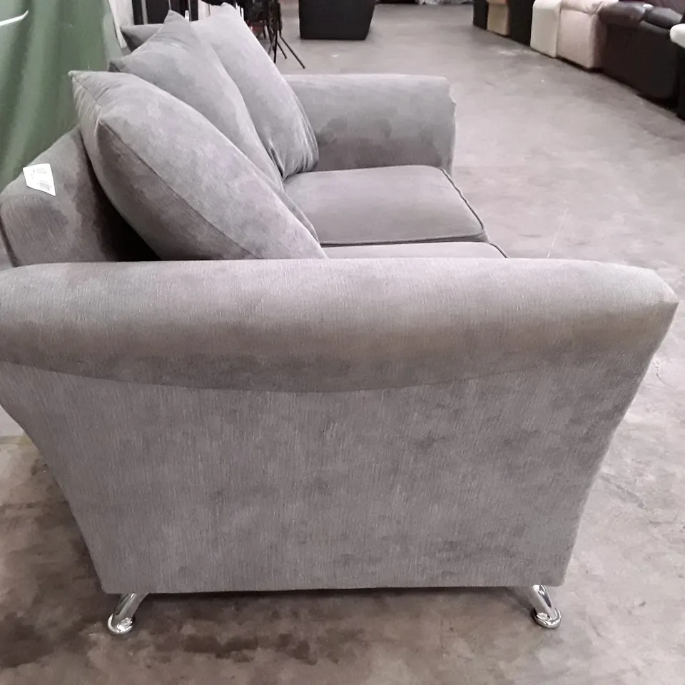 DESIGNER 2 SEATER SOFA - GREY FABRIC