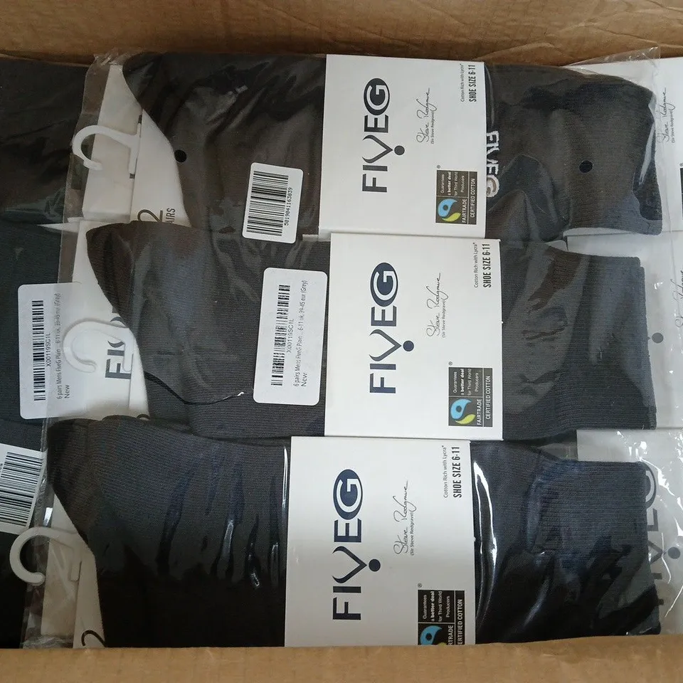 BOX OF APPROXIMATELY 20 PACKS OF FIVE G SOCKS - COLOURS AND SIZES MAY VARY - COLLECTION ONLY