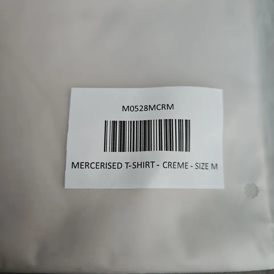 LEGEND MERCERISED T-SHIRT – CREME – SIZE M