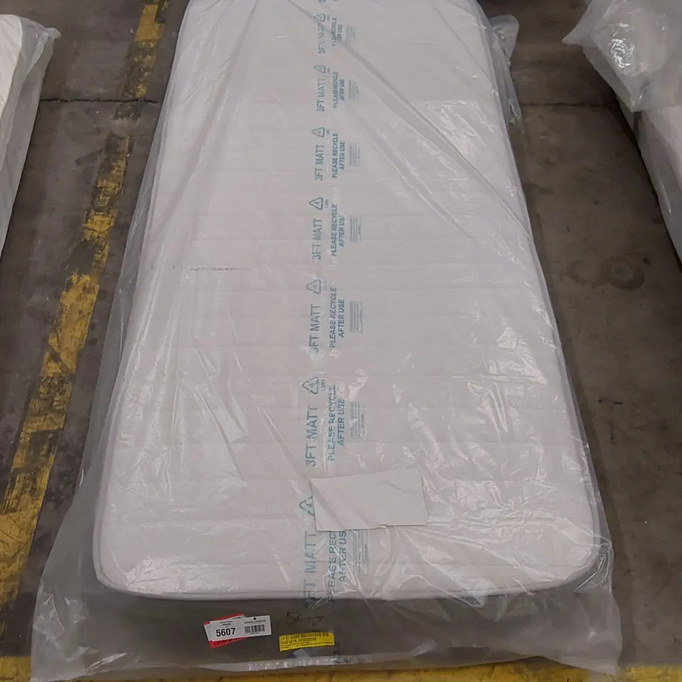 QUALITY BAGGED 3FT SINGLE HYBRID FIBRE FOAM OPEN COIL MATTRESS 