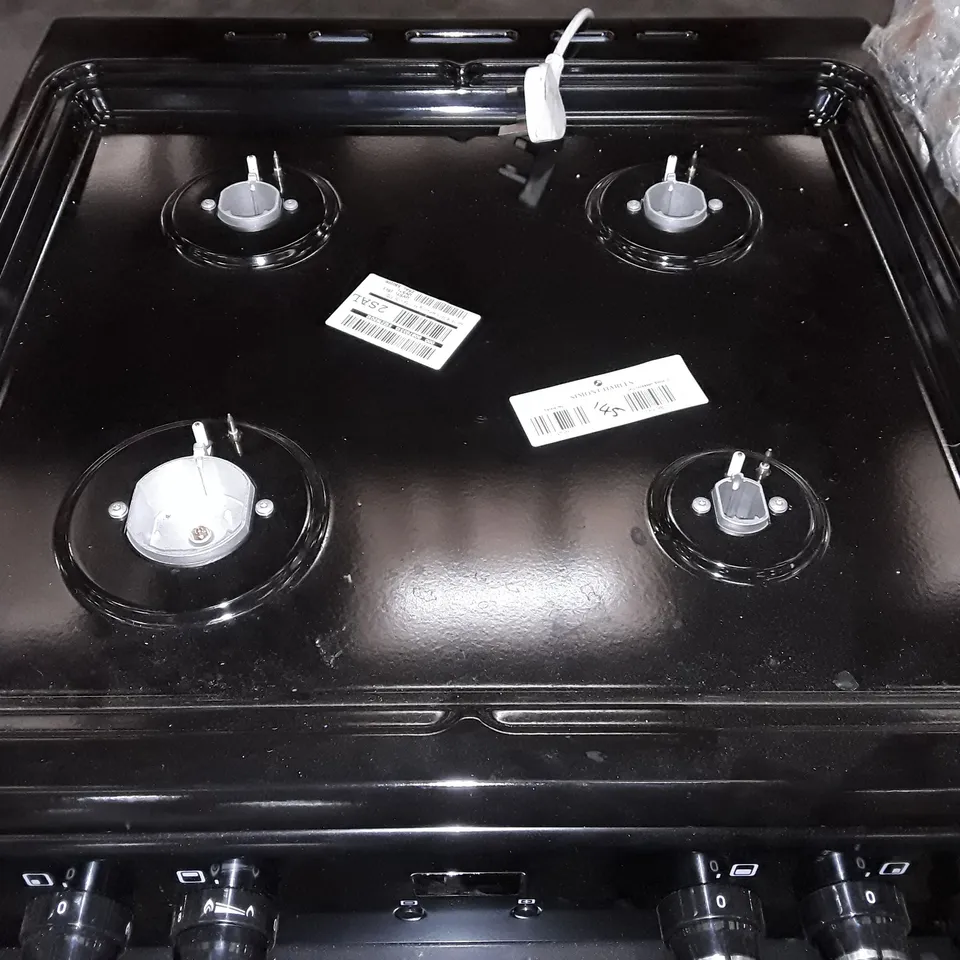 SWAN FREESTANDING GAS DOUBLE OVEN WITH HOBS IN BLACK - SX158130B