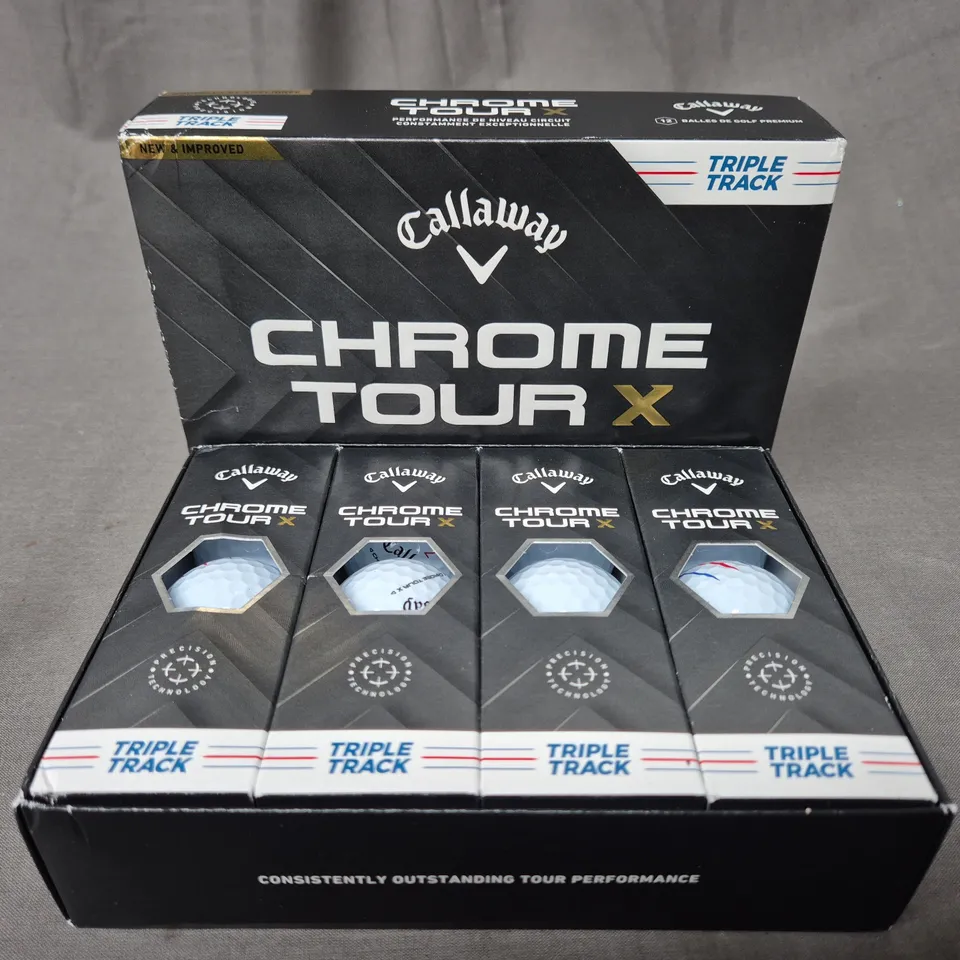 CALLAWAY CHROME TOUR X SET OF 12 GOLF BALLS