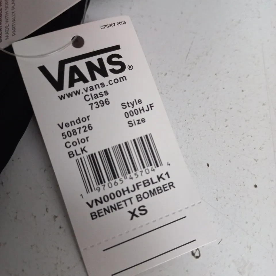 VANS BENNETT BOMBER JACKET – BLACK – UK 6 (XS)
