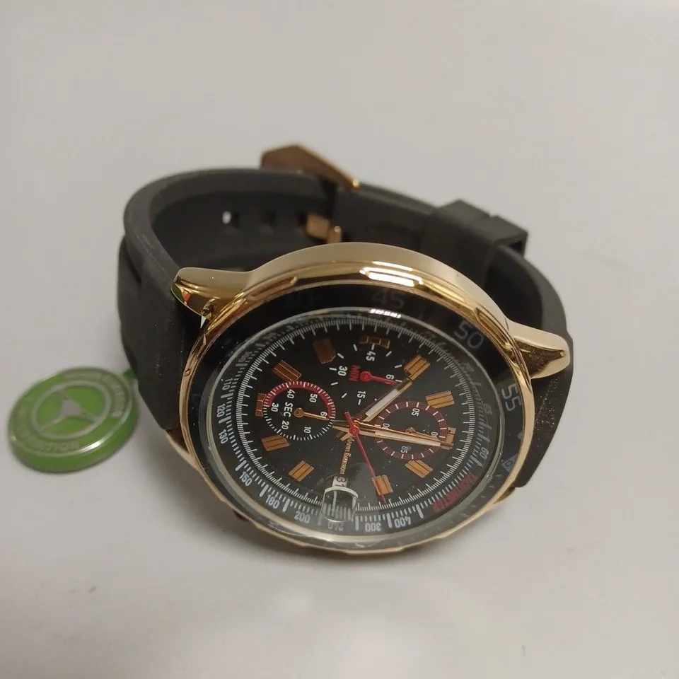 MANN EGERTON DYNAMIC ROSE RUBBER STRAP WATCH 