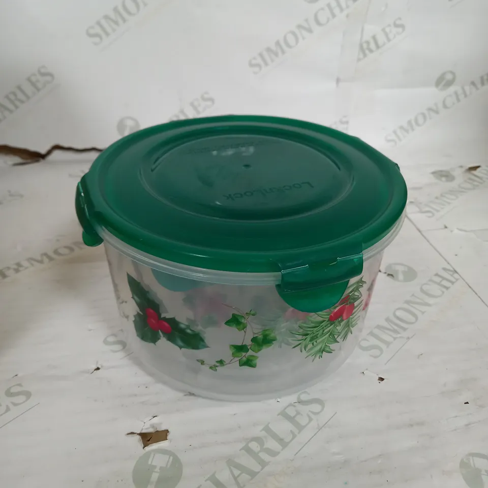 SET OF 4 LOCKNLOCK CHRISTMAS PLASTIC STORAGE BOXES