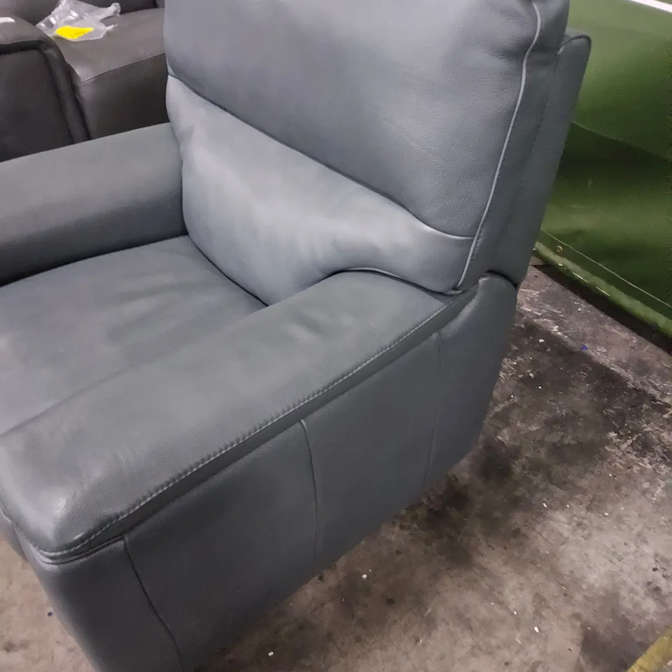 QUALITY ITALIAN DESIGNER JULIA POWER RECLINING EASY CHAIR GREY LEATHER 