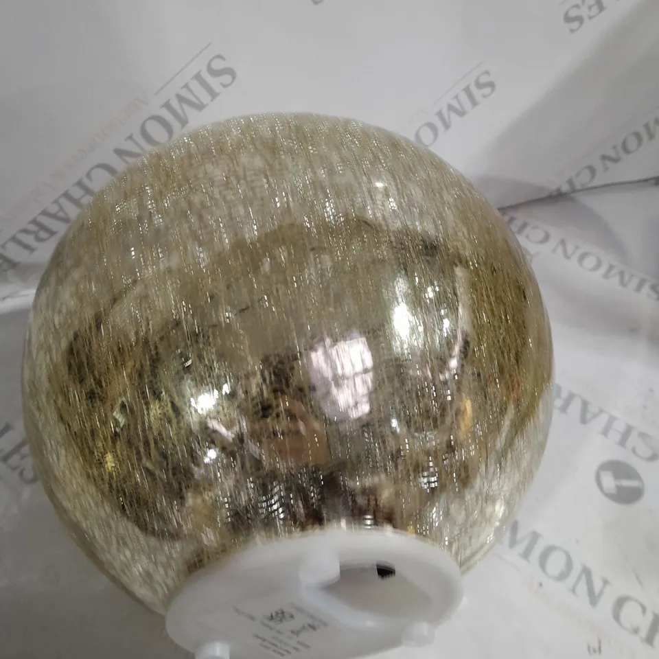 BOXED MR CHRISTMAS 8" GLASS CRACKLE SPHERE WITH ROTATING LIGHT