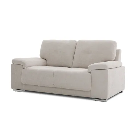 BOXED KANSAS IVORY CLASSIC PLUSH FABRIC 2 SEATER SOFA