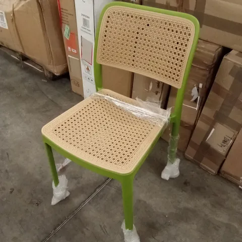 BOXED SET OF 6 GREEN CAFE CHAIRS (2 BOXES)