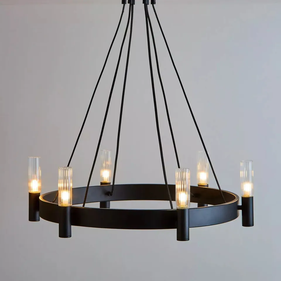 FRANCIS 6 LIGHT PENDANT - BLACK - COLLECTION ONLY  RRP £90