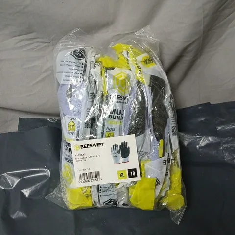 APPROXIMATELY 8 X BEESWIFT XL BLACK LATEX SAFETY GLOVES