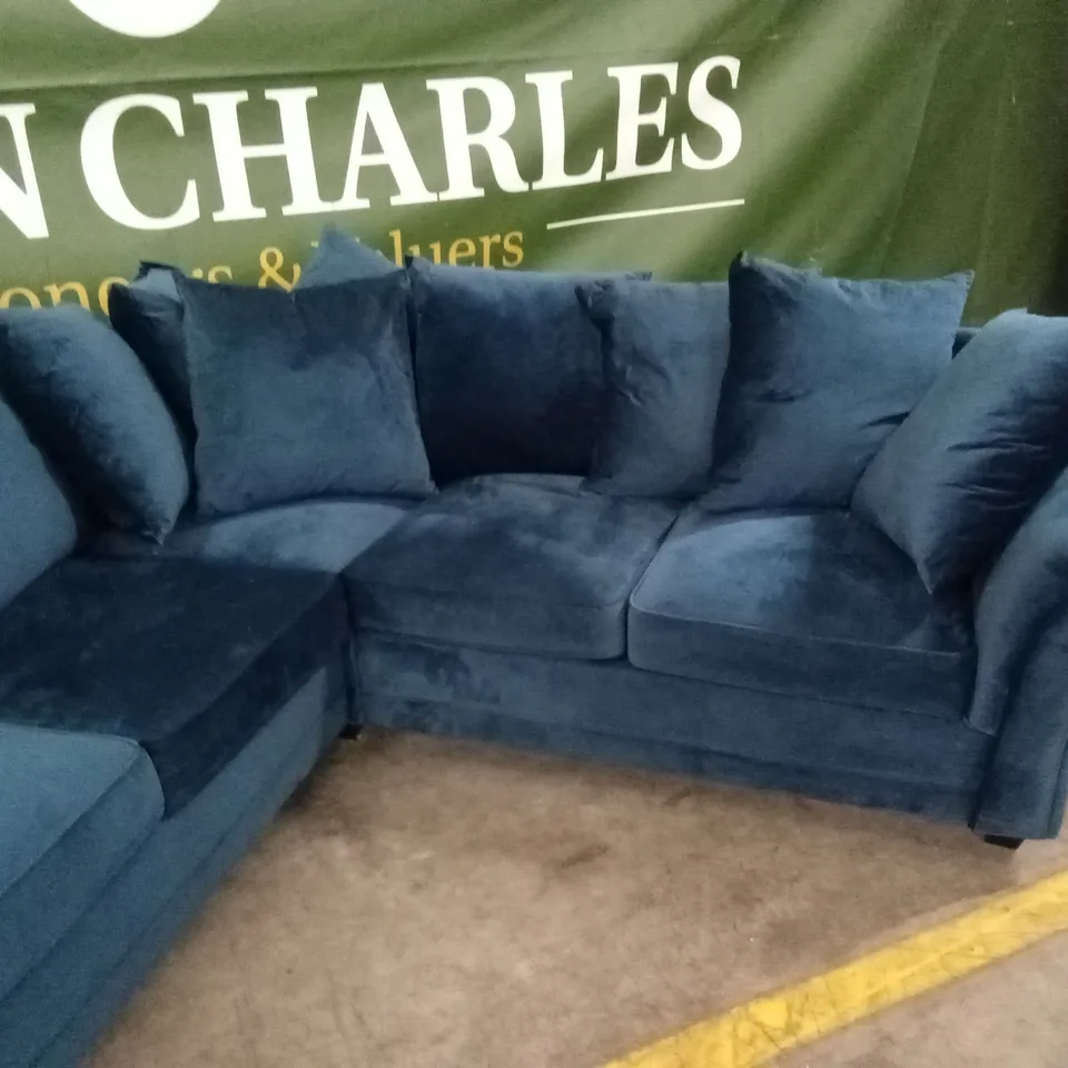 LEILA FABRIC CORNER GROUP SOFA - NAVY RRP £1259