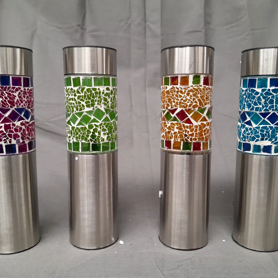 BOXED GARDEN REFLECTIONS SET OF 4 SOLAR MOSAIC STAKE LIGHTS