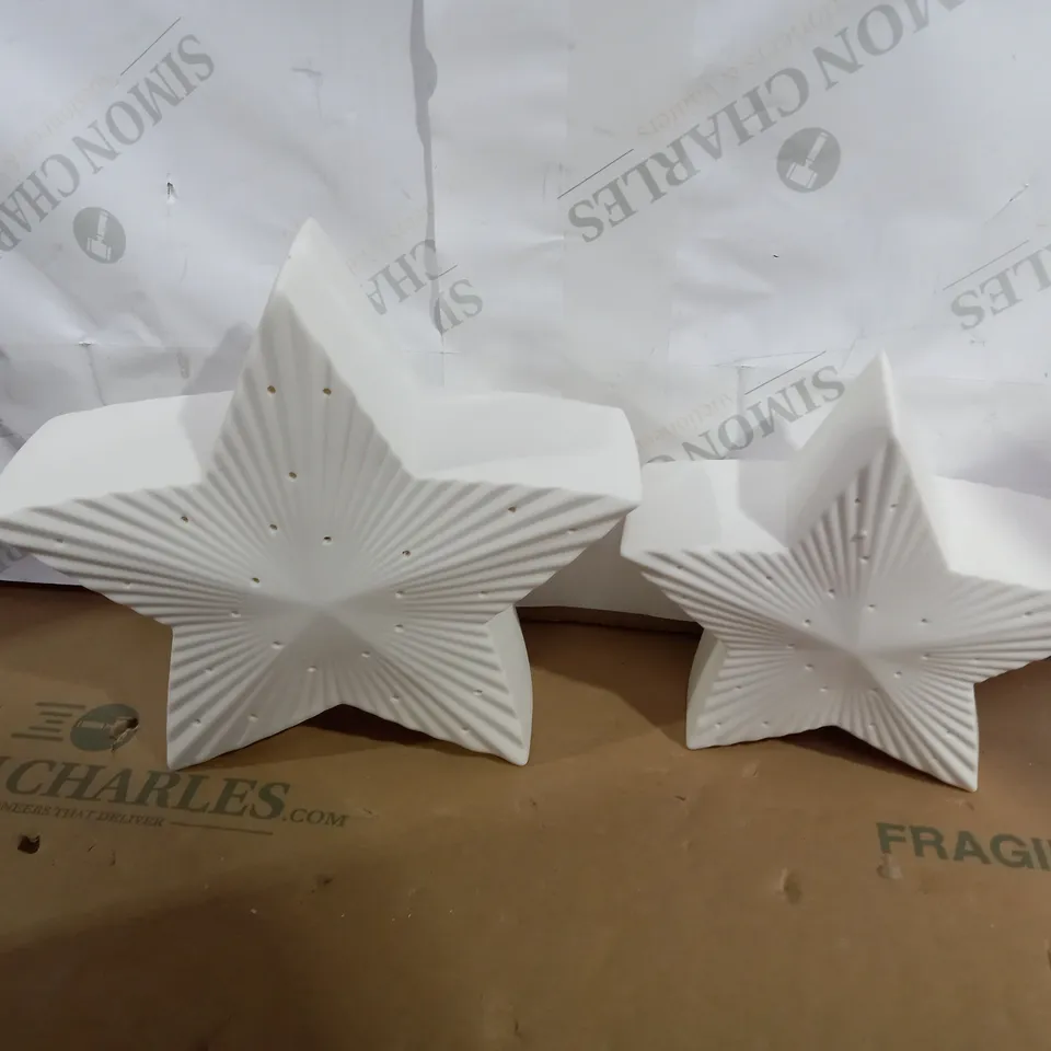 K BY KELLY HOPPEN SET OF LARGE CERAMIC LIGHT UP ORNAMENTS