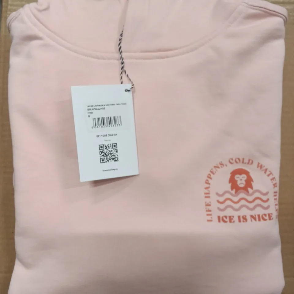 BOX OF BRAND NEW BRASS MONKEY HOODIES - PINK SIZE MEDIUM APPROXIMATELY 9