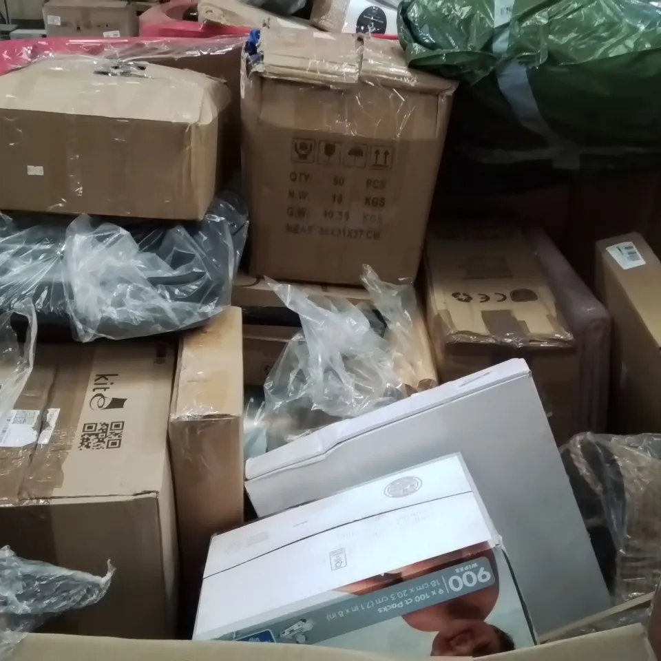 PALLET CONTAINING ASSORTED ITEMS TO INCLUDE: VINYL FLOOR CUTTER, HEATED THROWS, TSUKI MINI RICE COOKER, STEAM CLEANER ECT