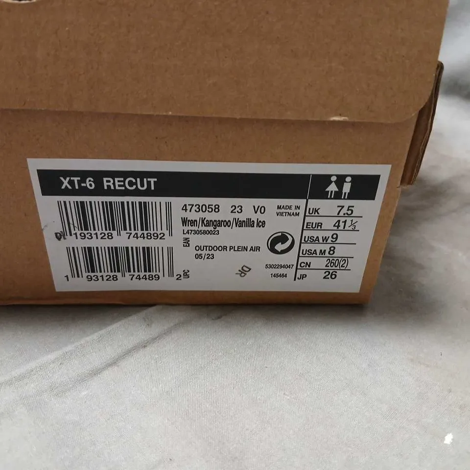 SALOMON XT-6 RECUT MEN'S TRAIL SHOES, UK 7.5 (EU 41 1/3)