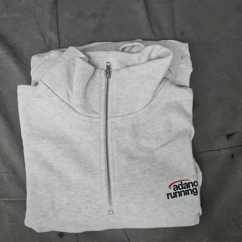 ADANOLA RUNNERS OVERSIZED FUNNEL NECK ZIP SWEATSHIRT IN LIGHT GREY SIZE XL