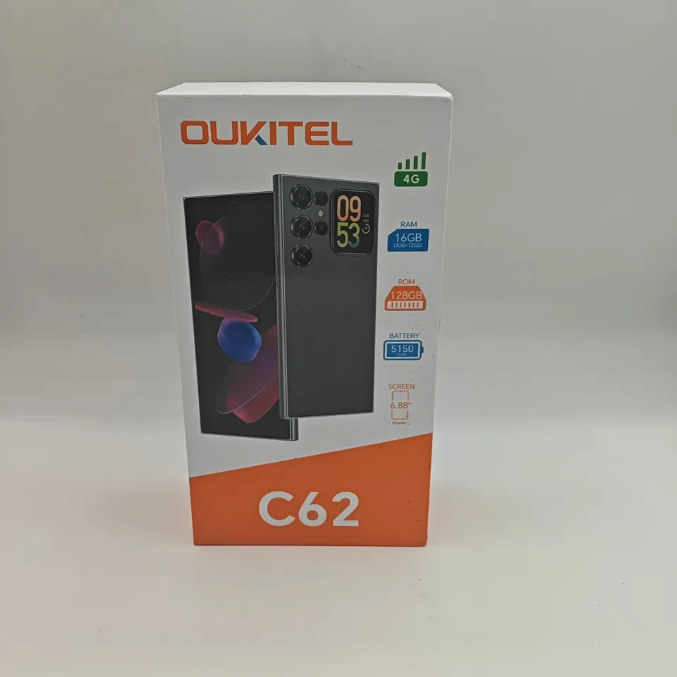 BOXED OUKITEL C62 128GB DIGITAL MOBILE PHONE IN ORANGE