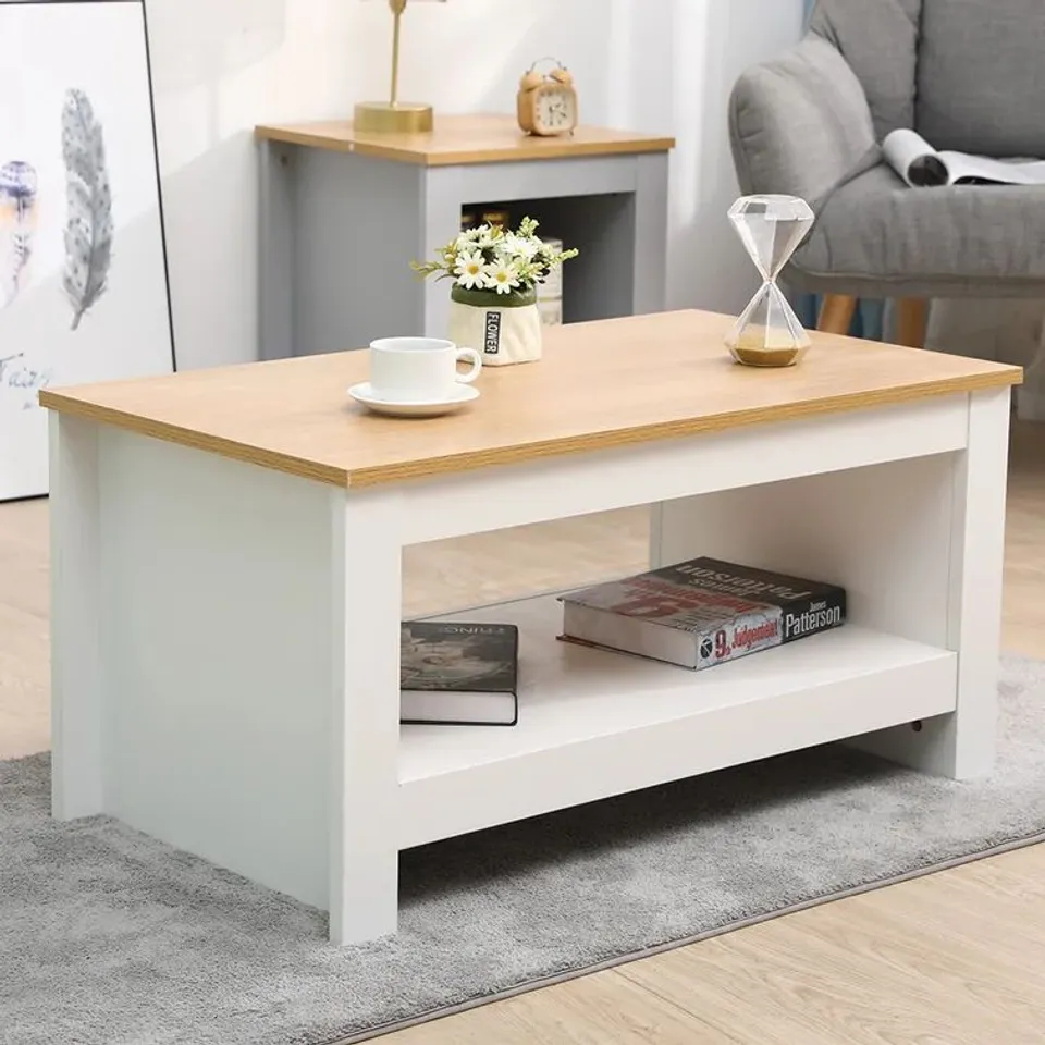 BOXED GRATIAN SLED COFFEE TABLE WITH STORAGE 