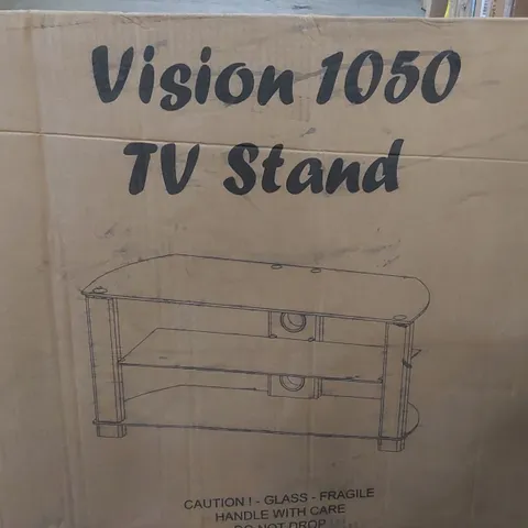 BOXED TV STAND FOR TV'S UP TO 50" - LIGHT OAK/CLEAR (1 BOX)