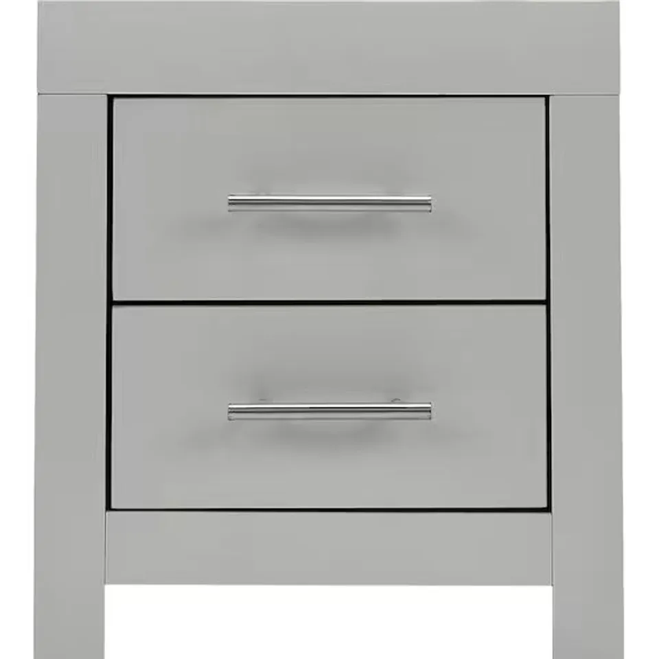 DAKOTA 2 DRAWER BEDSIDE CABINET GREY