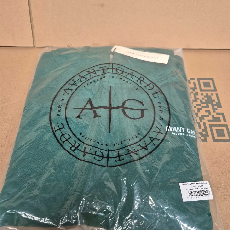 AVANT GARDE PARIS AG MENS AGM110 CREATIVE HOODIE – EMERALD, XXL