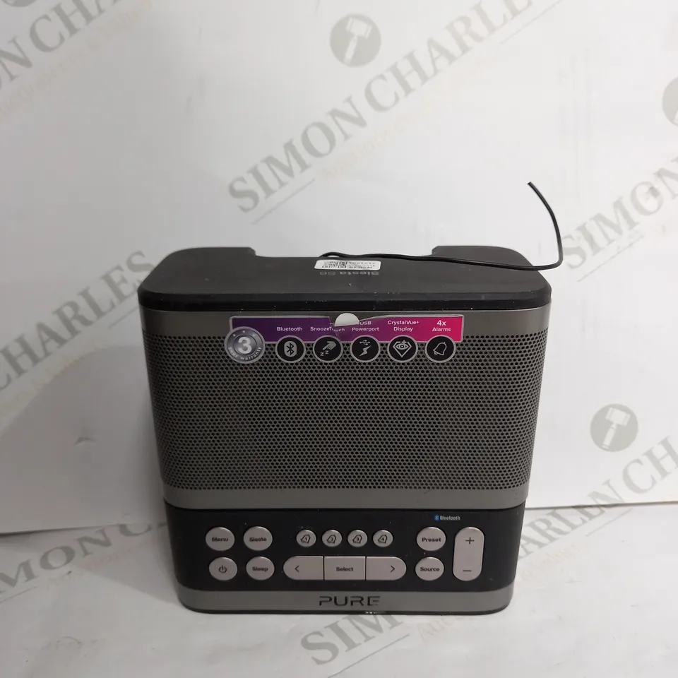PURE SIESTA S6 DAB/DAB+/FM BLUETOOTH BEDSIDE CLOCK RADIO, GRAPHITE