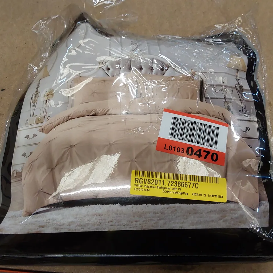 BAGGED WILLIAR POLYESTER KING SIZE BEDSPREAD WITH 2 PILLOW CASES (1 ITEM)