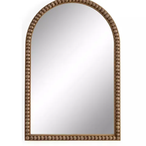 BOXED ARCHED BOBBIN WOOD MIRROR 61 x 91cm