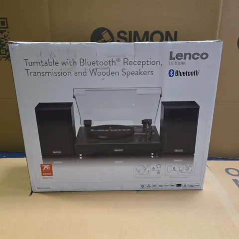 BOXED LENCO BLUETOOTH TURNTABLE WITH SPEAKERS LS-101BK