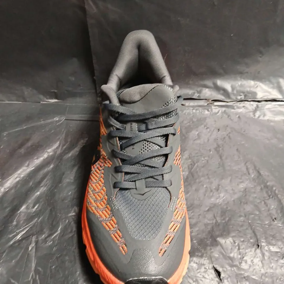 HOKA TRAIL RUNNING SHOES – GREY & ORANGE - UK SIZE 9.5